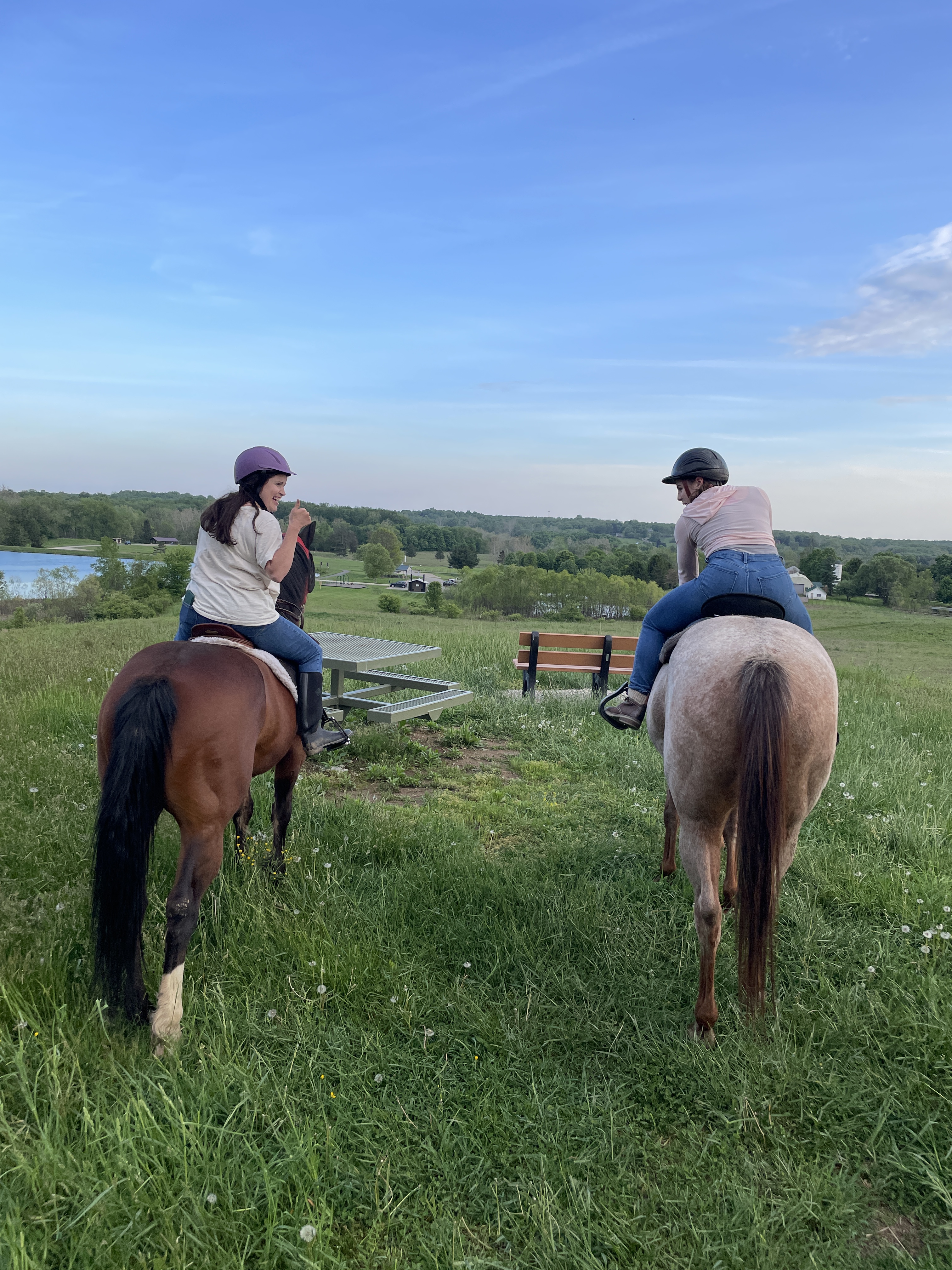 Trail Riders Overlooking Lake